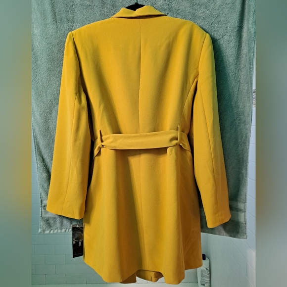 NWT amazing Le Suit mustard yellow longline suit coat/blazer, sz 18. - Picture 2 of 11
